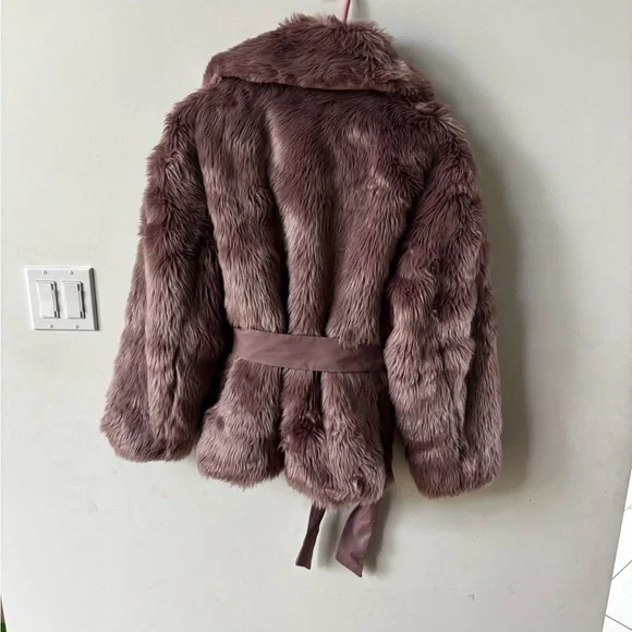 ONLY Women's Plush Teddy Jacket - Brown - Picture 2 of 3